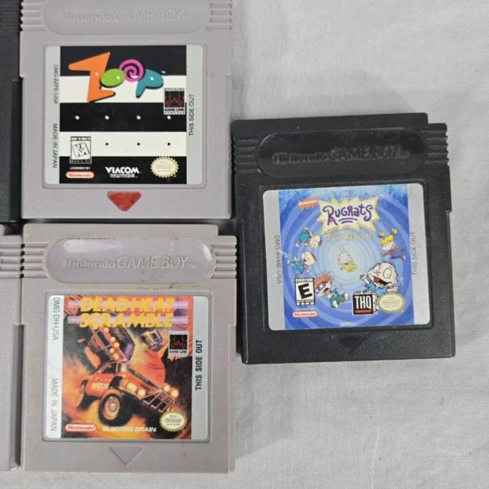 Nintendo GameBoy Lot 5 Shadowgate Deadheat Zoop Rugrats Boggle Tested Used